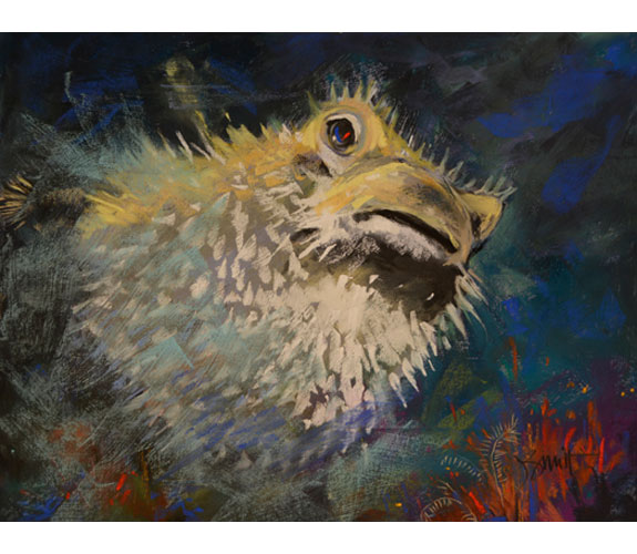 Judith Smith- "Sulawesi Sirens: Startled Porcupine Puffer Fish"